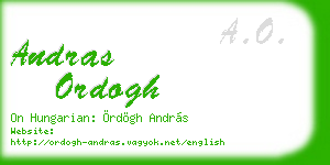 andras ordogh business card